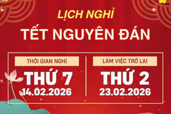 LỊCH NGHỈ TẾT NGUYÊN ĐÁN BÍNH NGỌ 2026